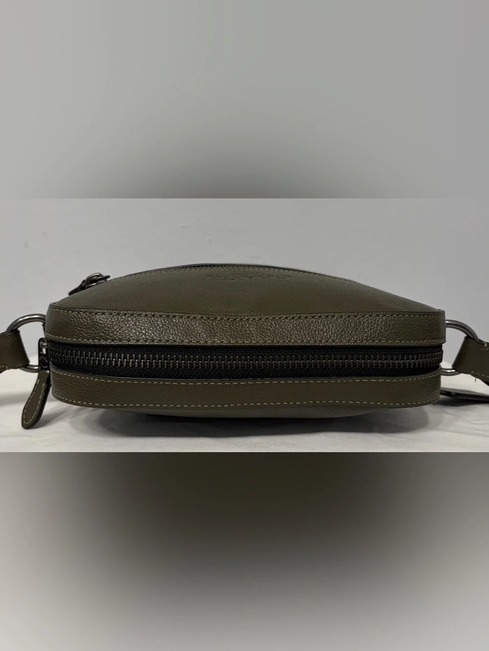 Coach Houston Olive Green Flight Bag (#CP756) Pebbled Leather Small Crossbody